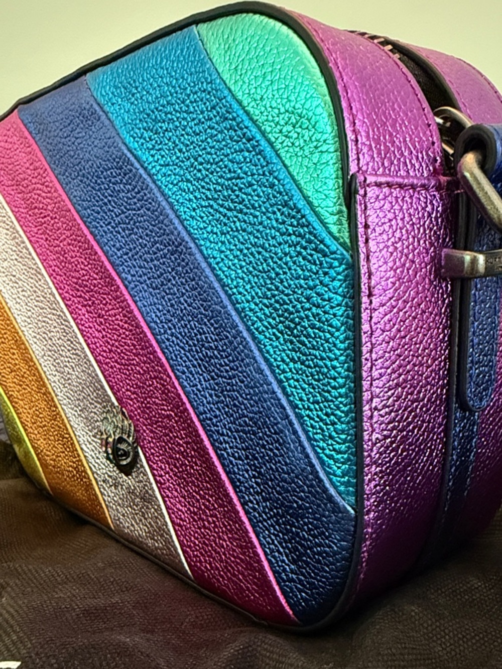 Kurt Geiger Multicolor Diagonal Stripe Crossbody Bag - Picture 3 of 3